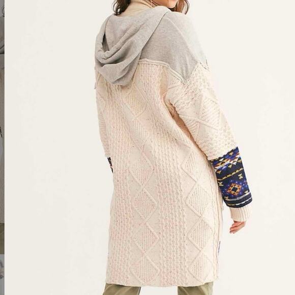 Free People Capture The Moment Confetti Hooded Zip Up Cardigan Coat Womens z S - Picture 3 of 14